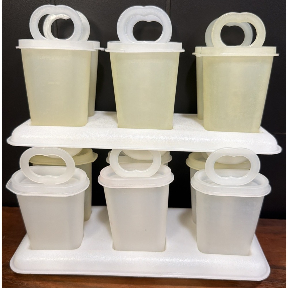 Two Sets Of Vtg. Tupperware Popsicle Molds Set Of 6 With Holder